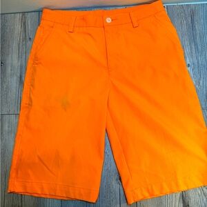 PUMA Golf Regular Fit Performance Golf Shorts-Youth Size Large Bright Orange